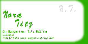 nora titz business card